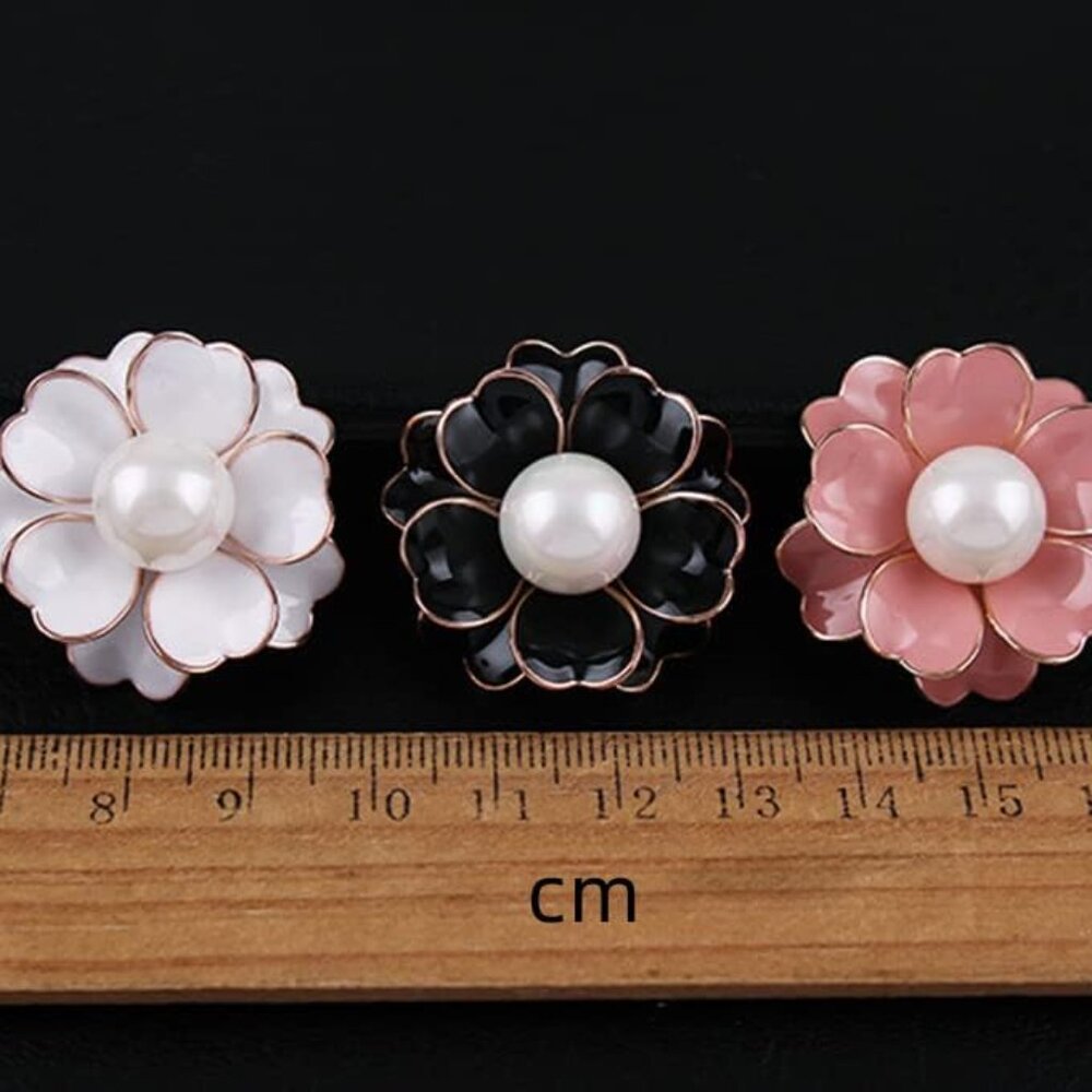 Women's Flower Pearl Enamel Brooch Pins for Ladies Jewelry - Picture 5 of 5